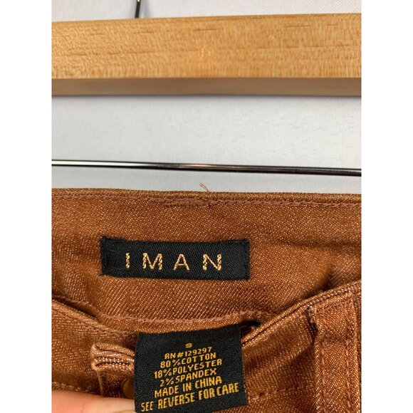 Iman Womens Straight-Leg Jeans S Brown - Picture 3 of 4